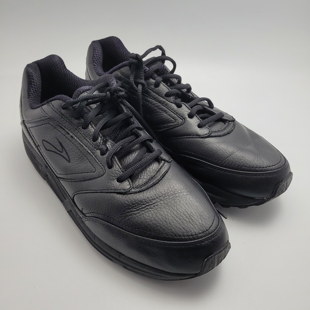 BROOKS ADDICTION WALKER 2 Shoes Mens 11.5 D Black Leather‎ Walking Sneakers